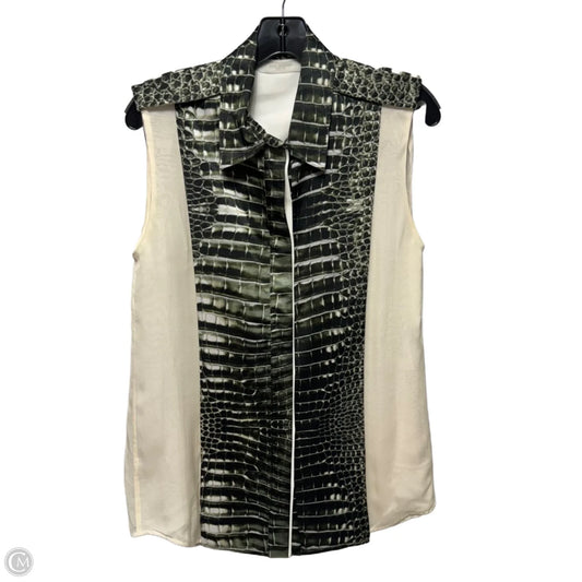 Silk Croc Blouse Sleeveless By Reed Krakoff In Snakeskin Print, Size: 8