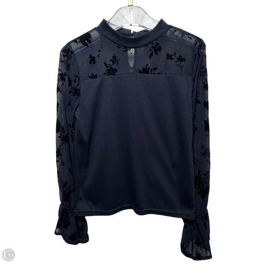 Top Long Sleeve By Lespair In Navy, Size: L