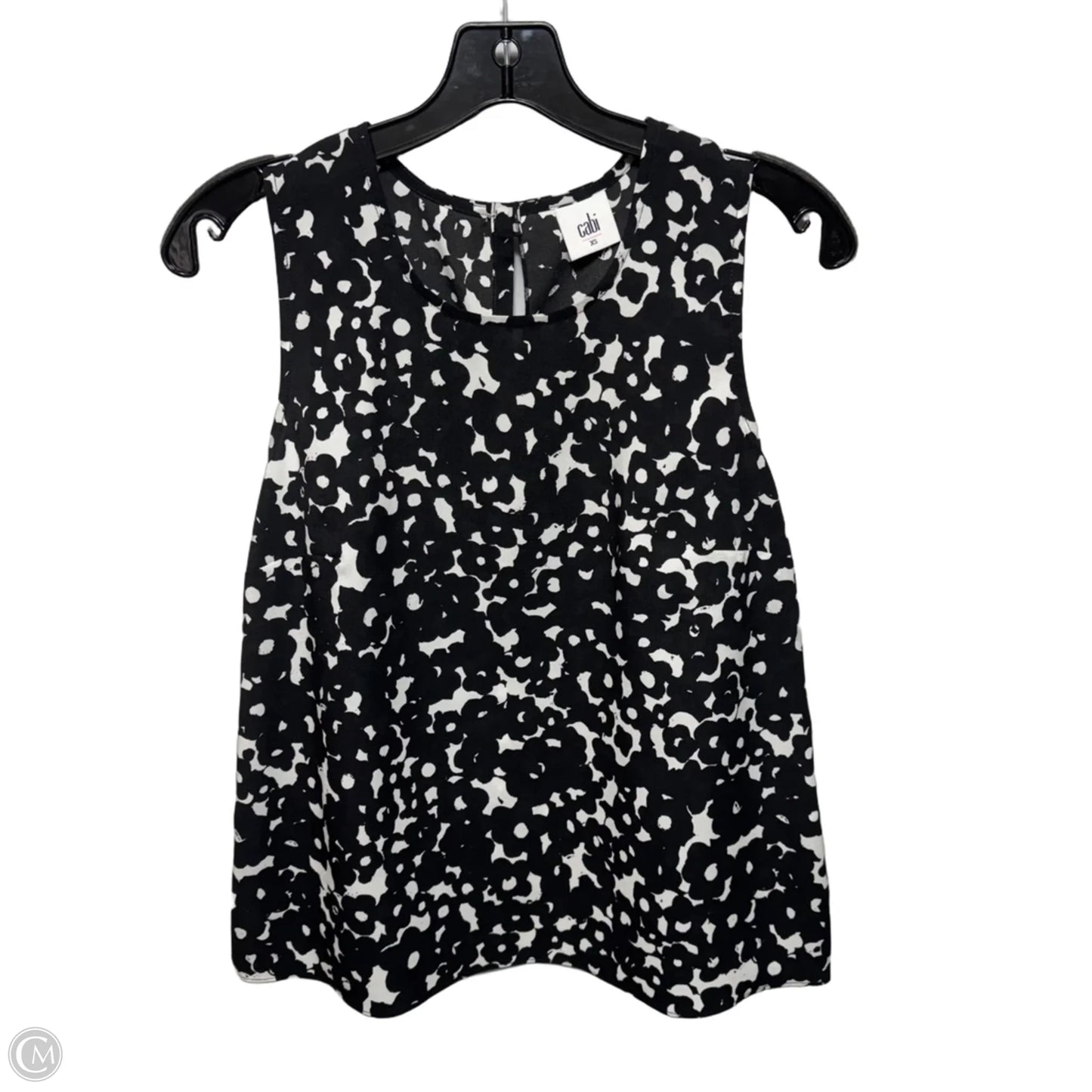 Top Sleeveless By Cabi In Black & Cream, Size: XS