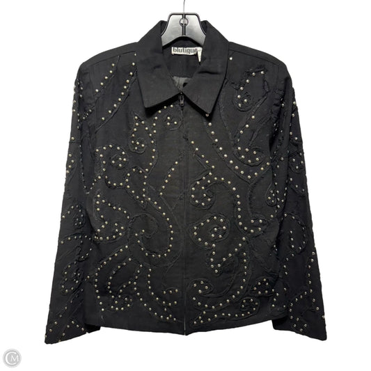 Studded Jacket By Blutique In Black & Silver, Size: S