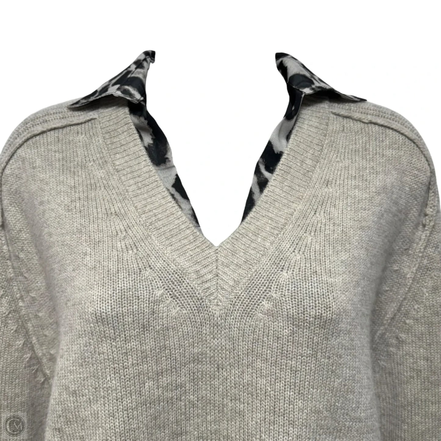 The Looker Layered Cashmere/Wool V Neck Sweater By Brochu Walker In Taupe, Size: XS