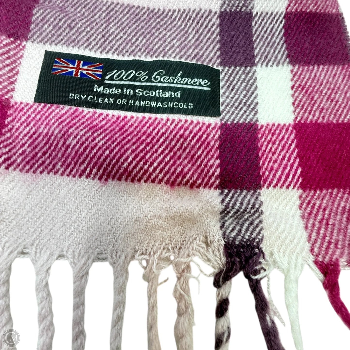 Cashmere Fringed Scarf In Plaid Made In Scotland