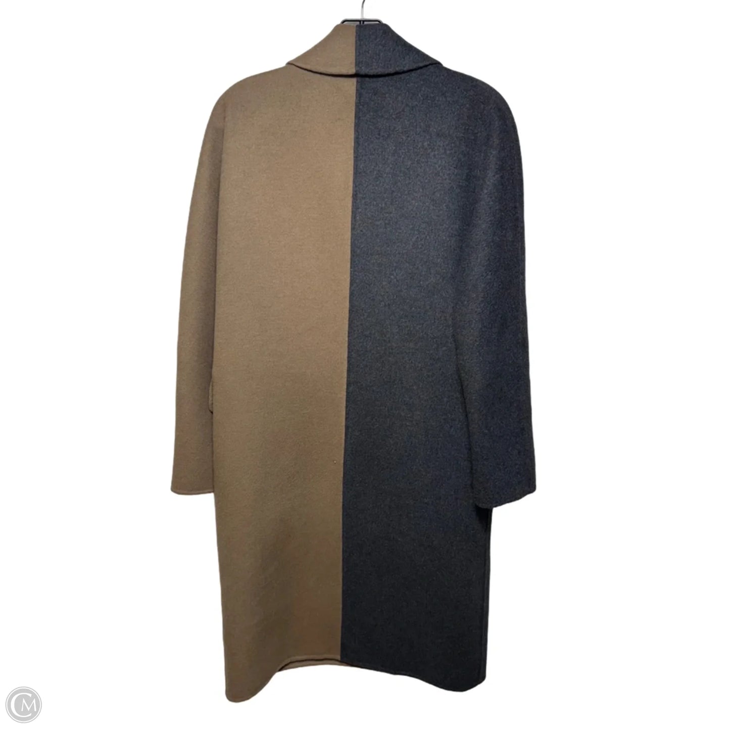 Bristol Wool-Blend Colorblock Double Breasted Coat By Rails In Charcoal & Camel, Size: S