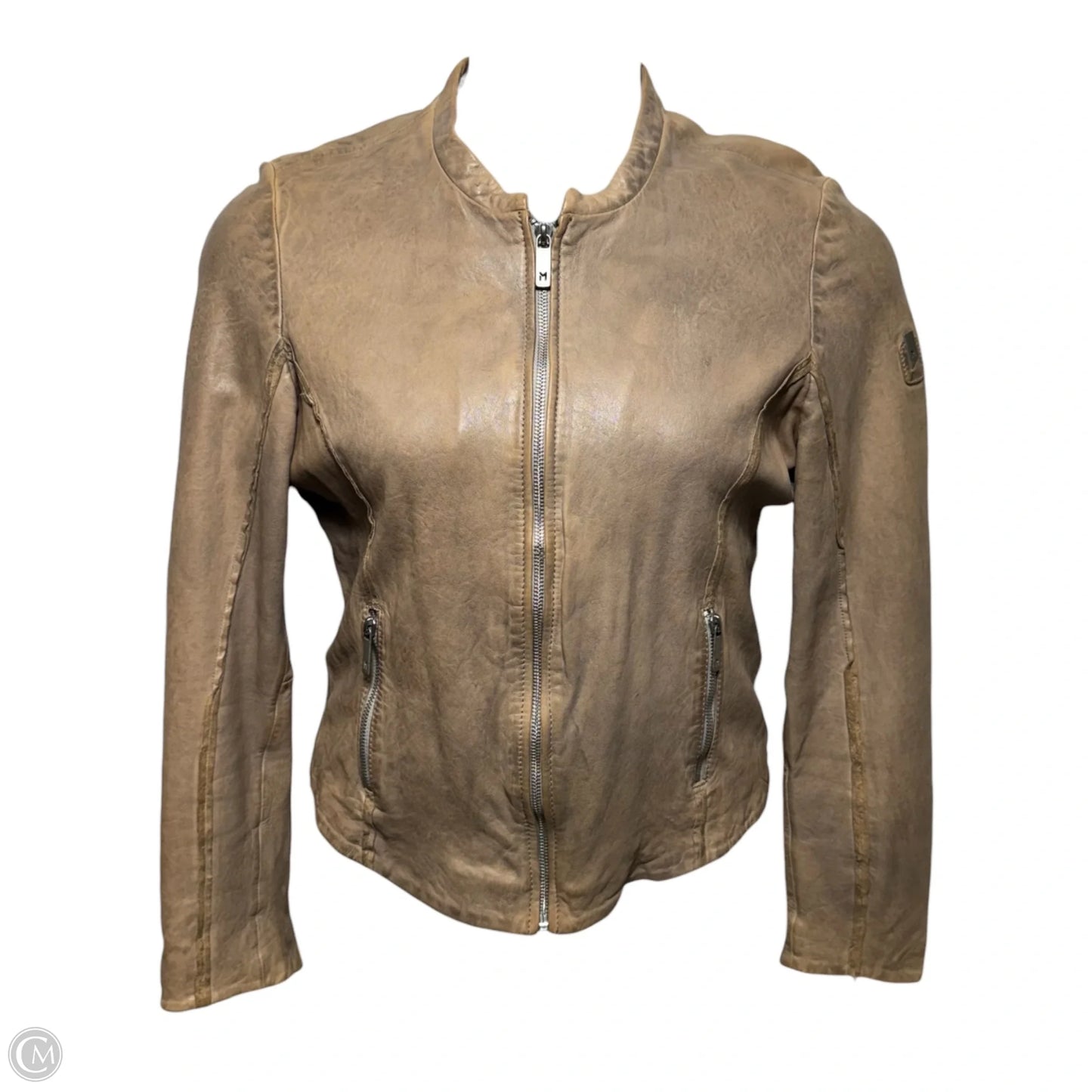 Gypsy Lambskin Leather Jacket By Mauritius In Tan, Size: M
