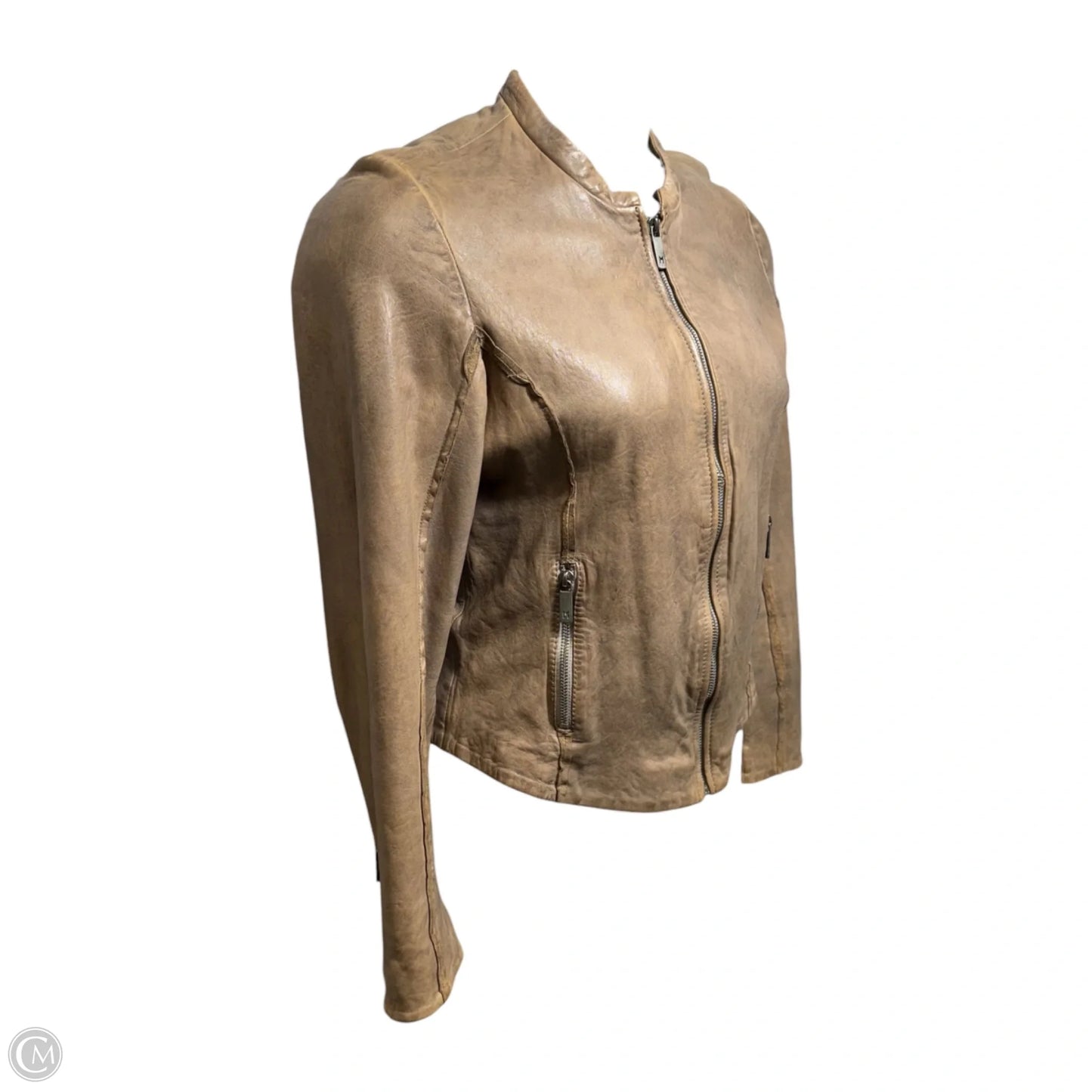 Gypsy Lambskin Leather Jacket By Mauritius In Tan, Size: M