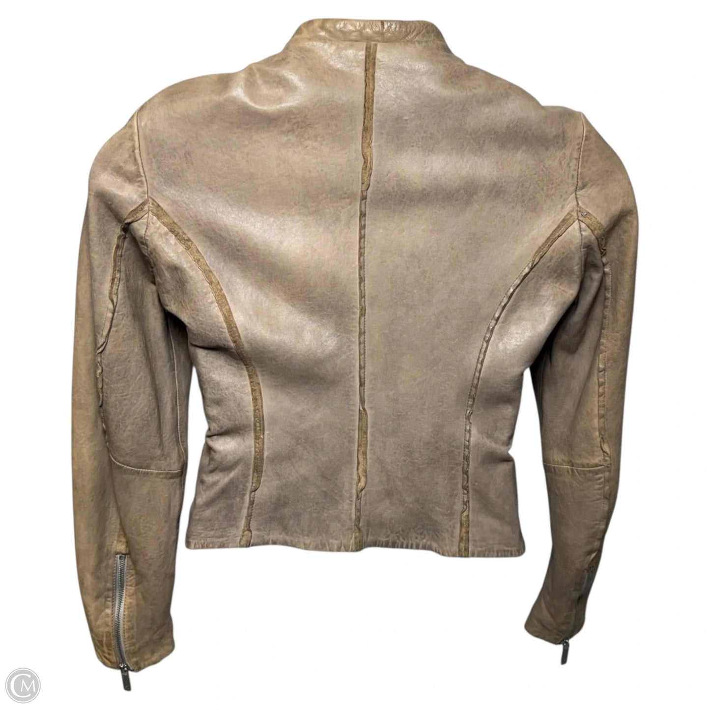 Gypsy Lambskin Leather Jacket By Mauritius In Tan, Size: M