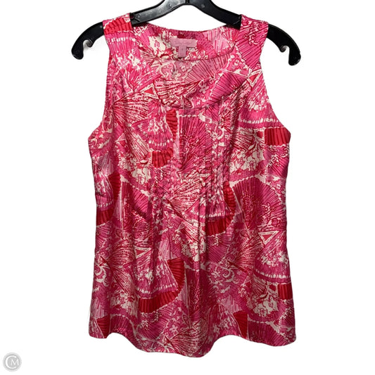 Silk Top Sleeveless Designer By Lilly Pulitzer In Pink, Size: S