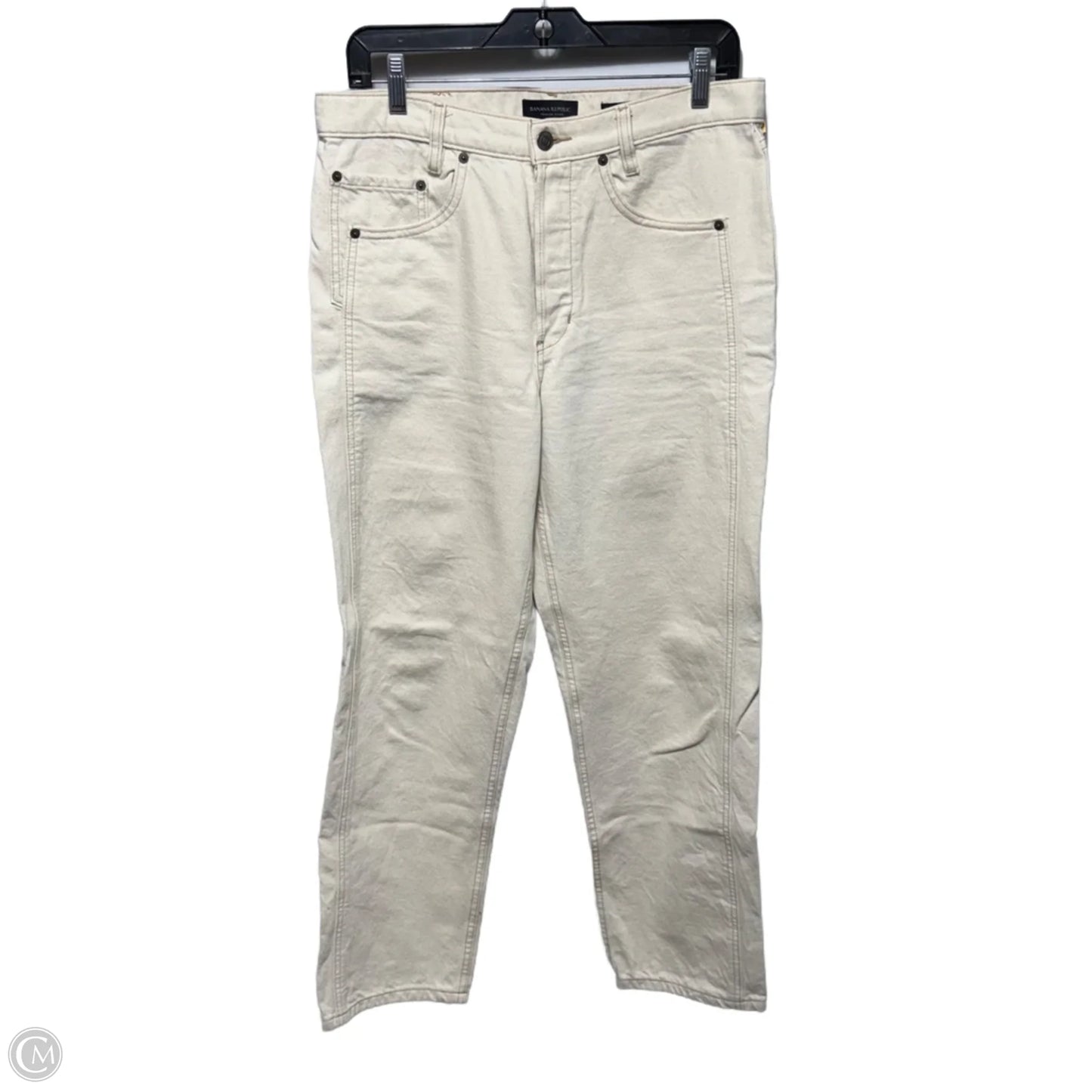 High-Rise Straight Jeans By Banana Republic In Cream, Size: 8/29