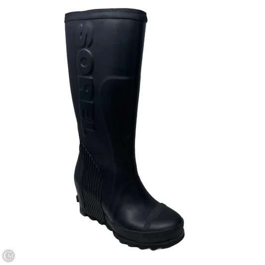 Joan Wedge Boots Rain By Sorel In Black, Size: 7