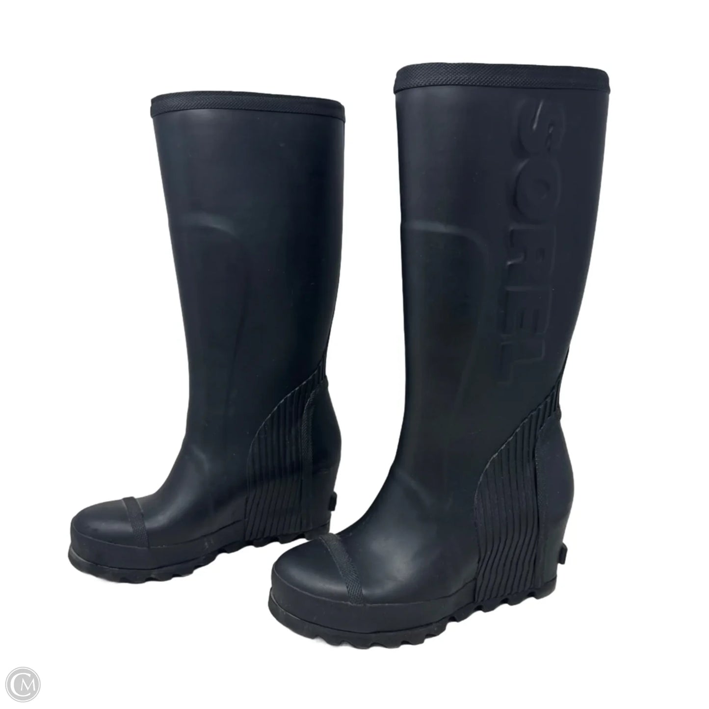 Joan Wedge Boots Rain By Sorel In Black, Size: 7