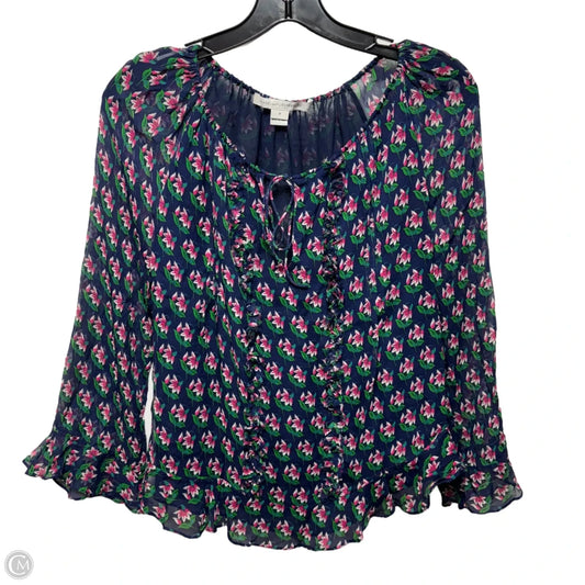 Top 3/4 Sleeve Designer By Diane Von Furstenberg In Floral Print, Size: 6
