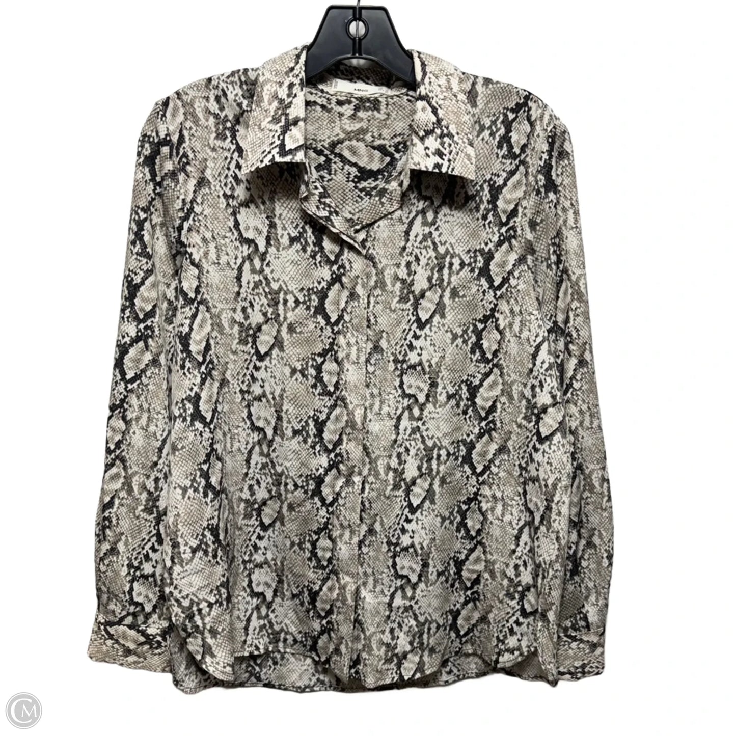 Top Long Sleeve By Mng In Snakeskin Print, Size: 4