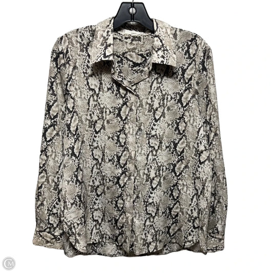 Top Long Sleeve By Mng In Snakeskin Print, Size: 4