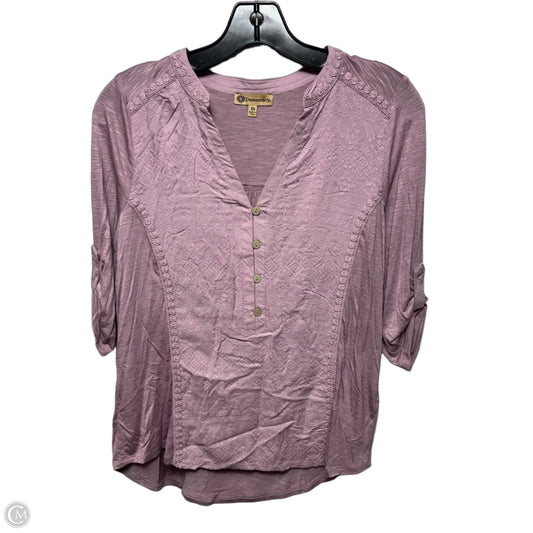 Top 3/4 Sleeve By Democracy In Purple, Size: Xs