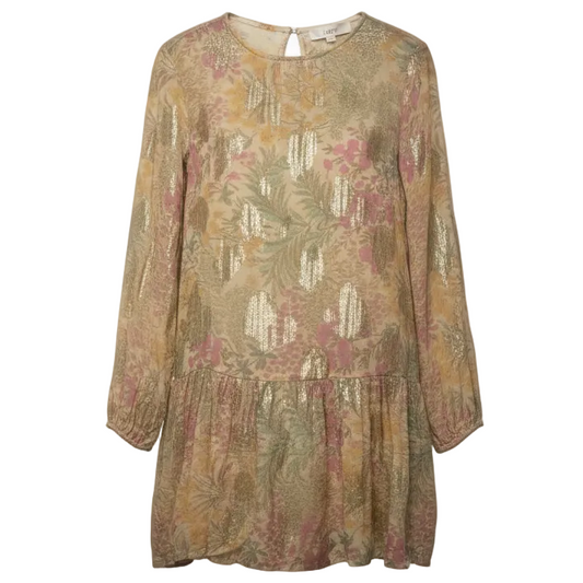 Floral Jacquard Bubble Hem Mini Dress By Loft In Multi-colored, Size: M