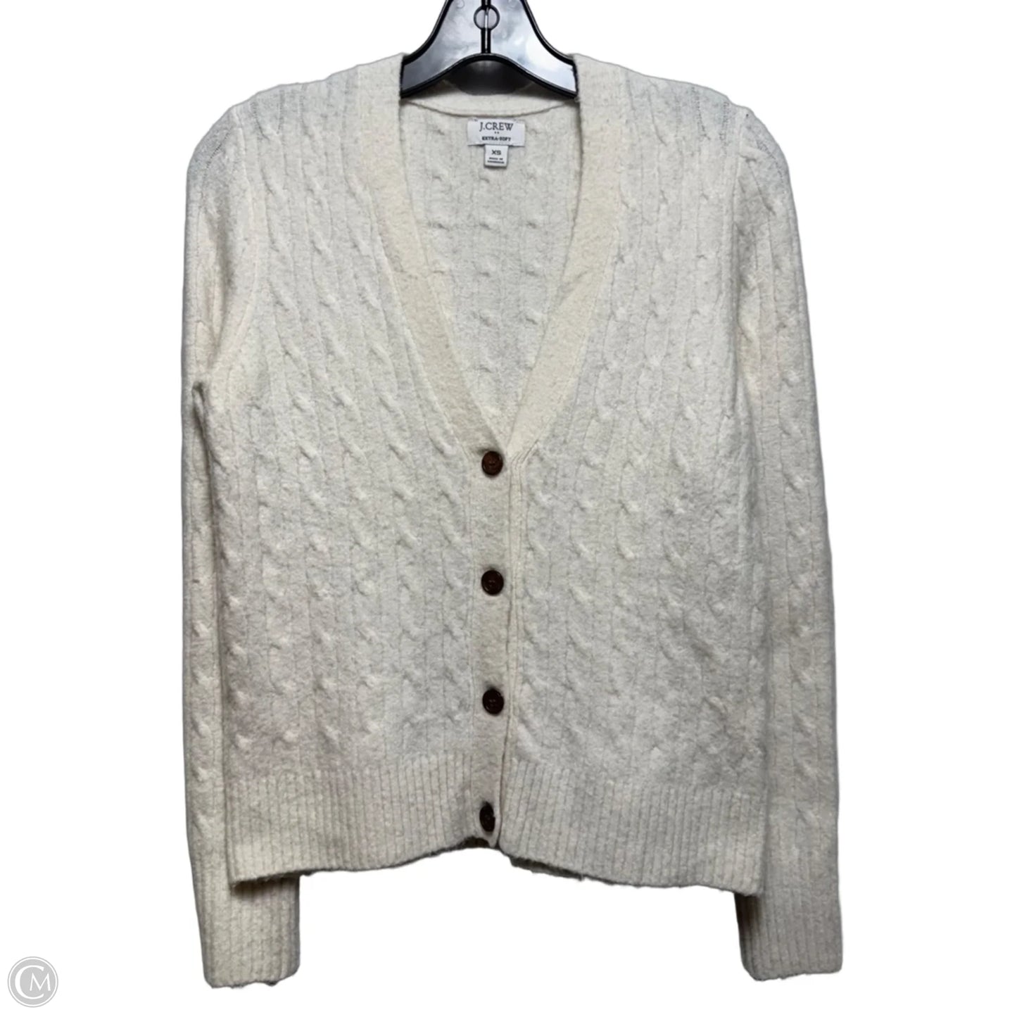 Sweater Cardigan By J. Crew In Cream, Size: Xs