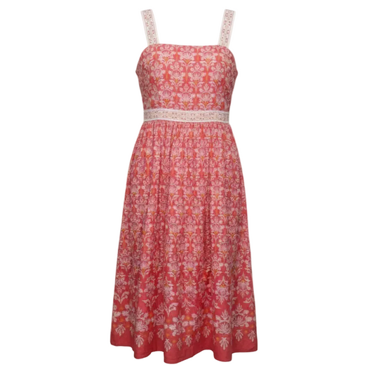 Voile Fit & Flare Maxi Dress By Talbots In Damask Bouquets, Size: 8