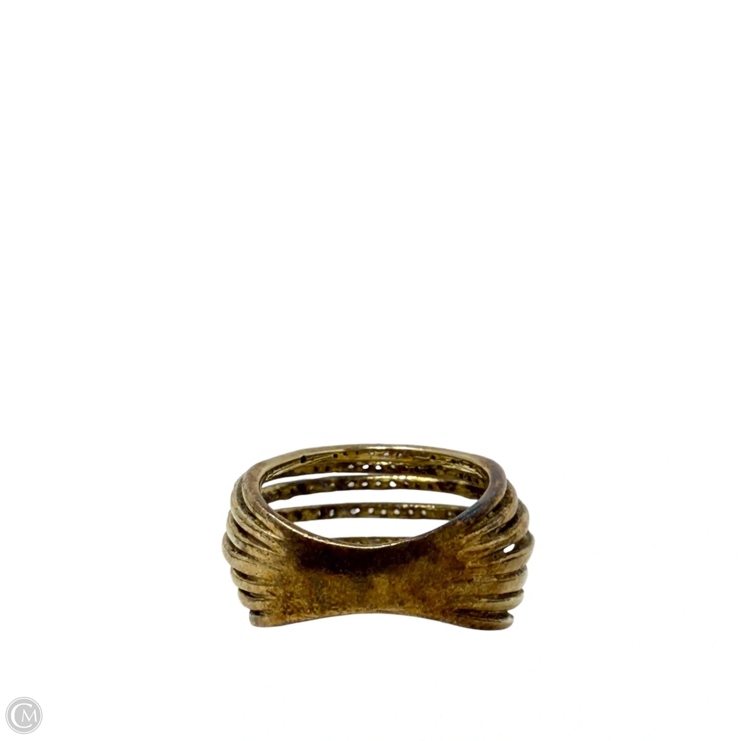 Sterling Silver & CZ Multi Row Open Dome Ring, Size: 6