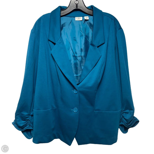 Ruched Sleeve Blazer By Cato In Blue, Size: 22/24