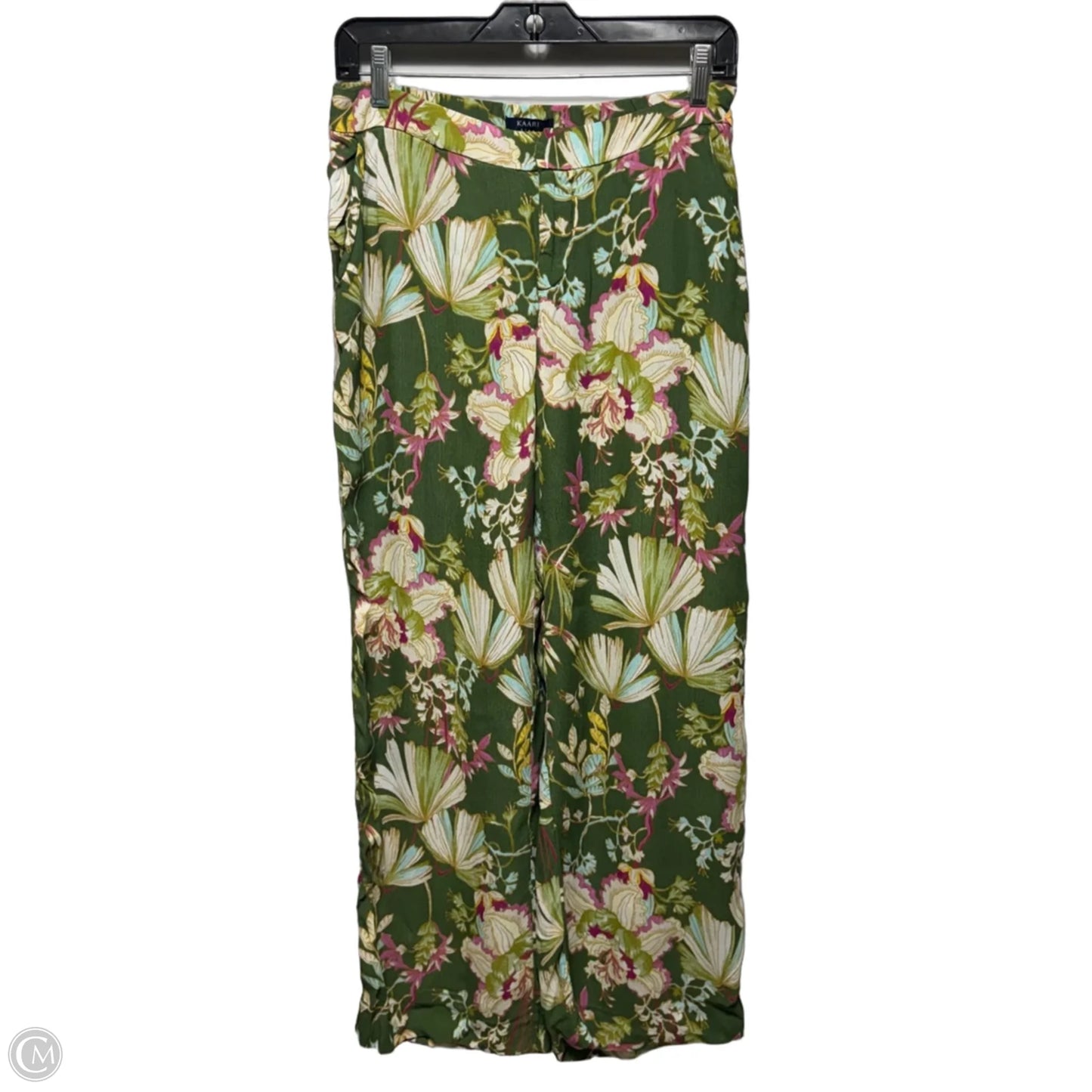 Pants Wide Leg By Kaari Blue In Geometric Pattern, Size: S