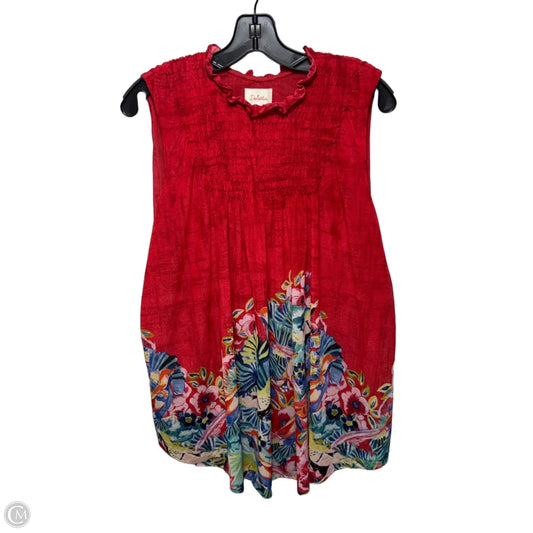 Top Sleeveless By Deletta In Tropical Print, Size: L