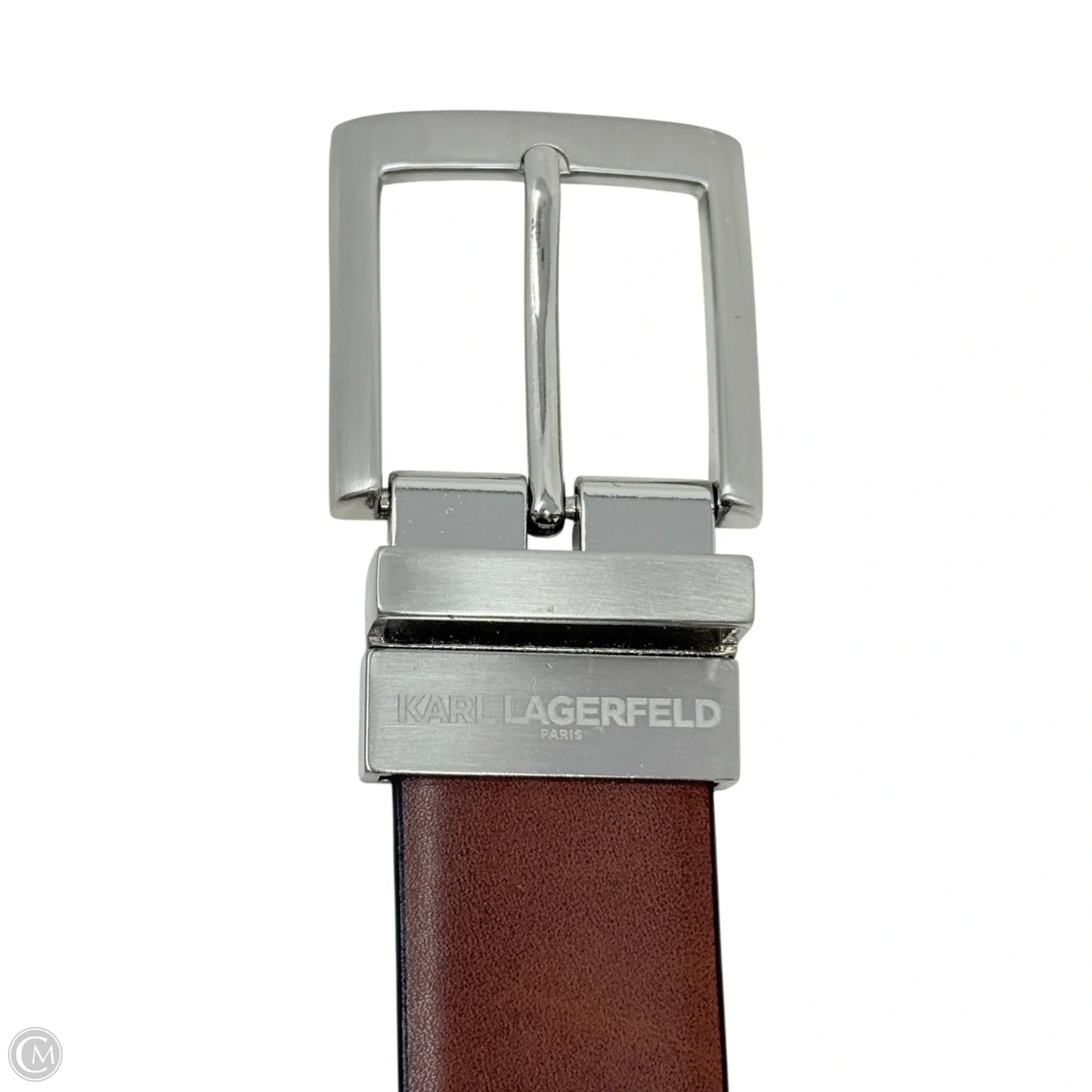 Reversible Leather Belt Designer By Karl Lagerfeld, Size: Large