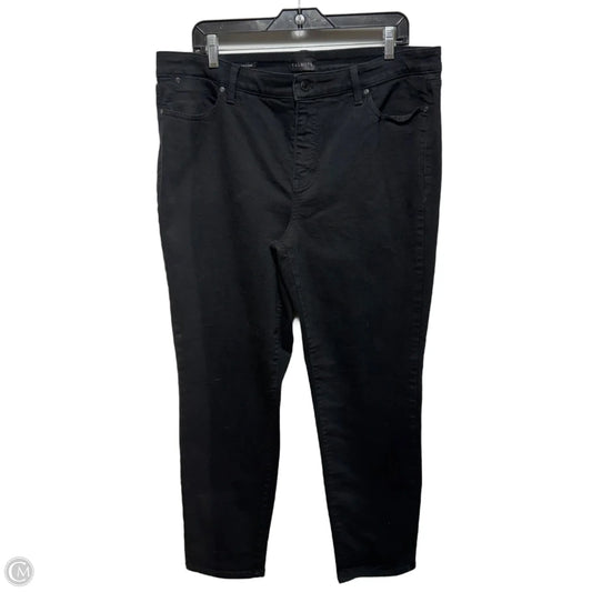 Jeans Skinny By Talbots In Black Denim, Size: 16