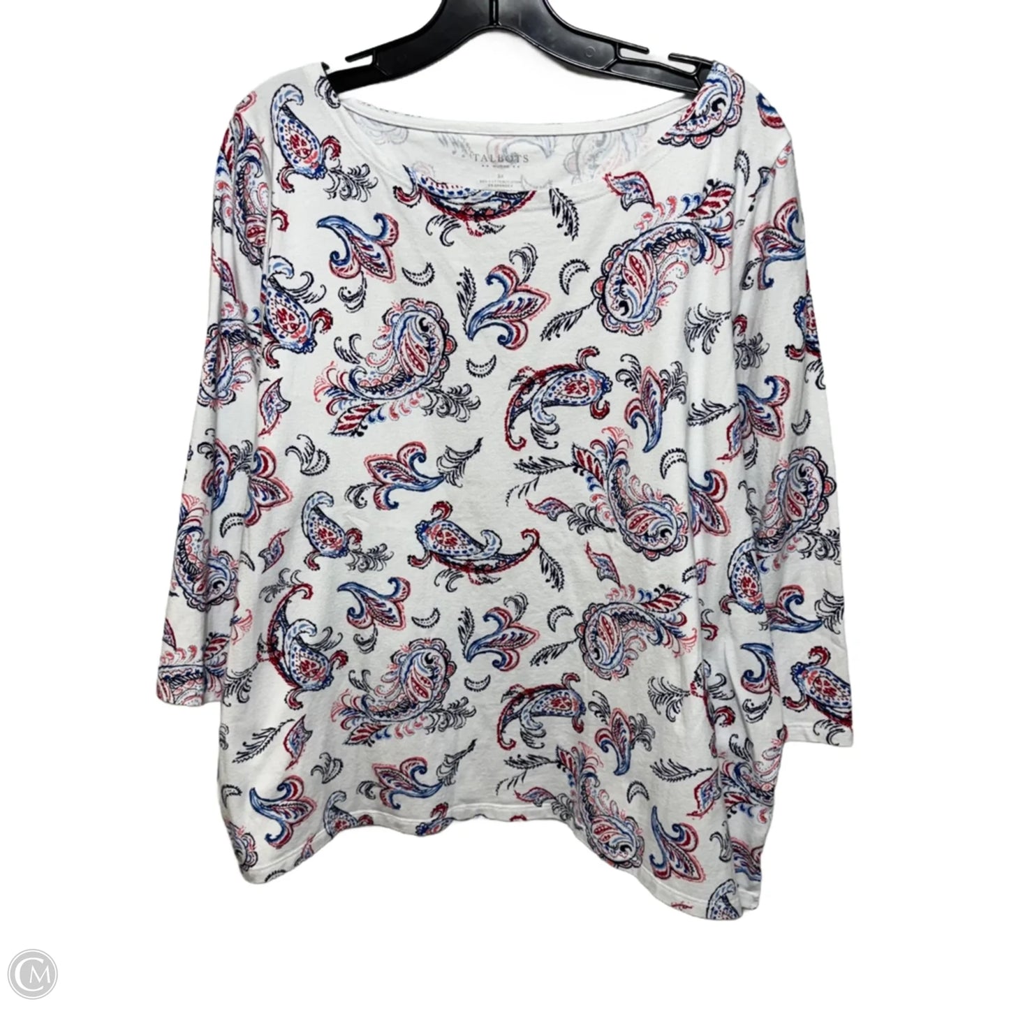 Top Long Sleeve By Talbots In Paisley Print, Size: 3x