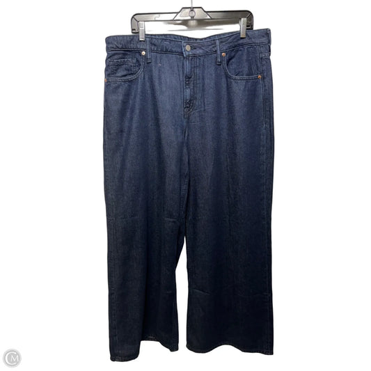 Curvy Baggy Mid Rise Jeans By Gap In Blue Denim, Size: 14