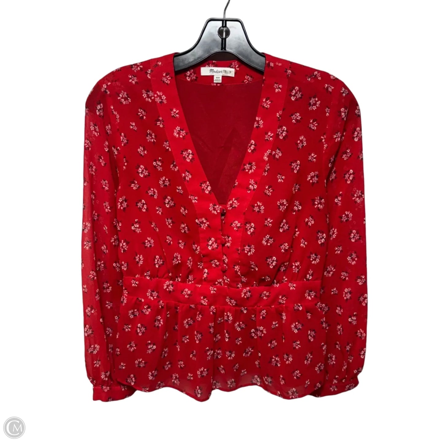 Top Long Sleeve By Madewell In Floral Print, Size: XXS