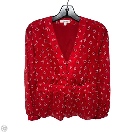 Top Long Sleeve By Madewell In Floral Print, Size: XXS
