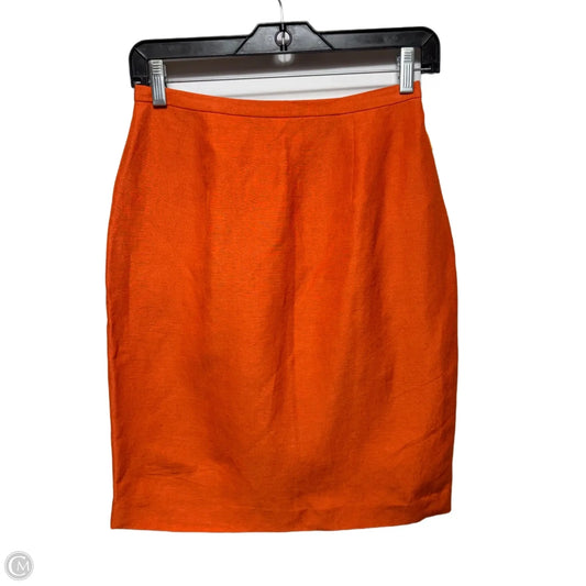 Linen & Silk Skirt Mini & Short By Laura Ashley In Orange, Size: 6