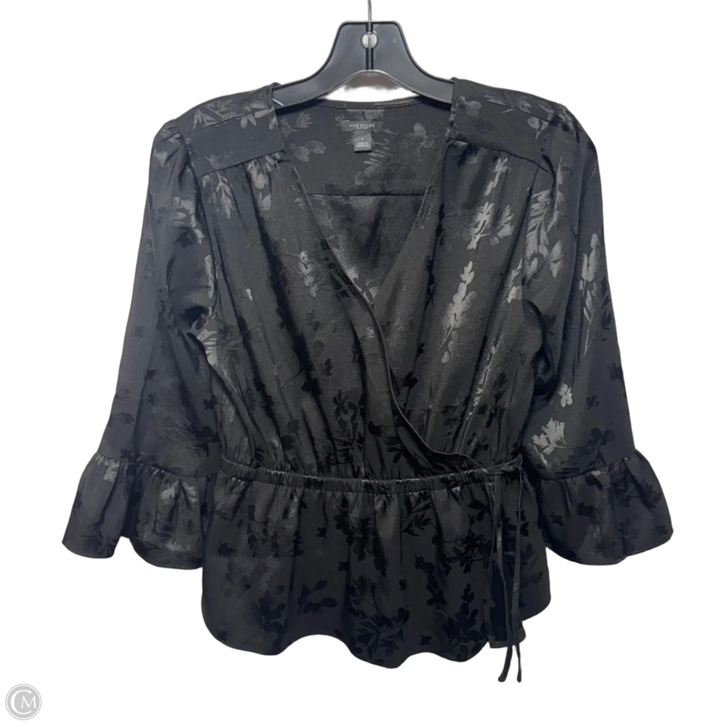Top Long Sleeve By Ann Taylor In Black, Size: S