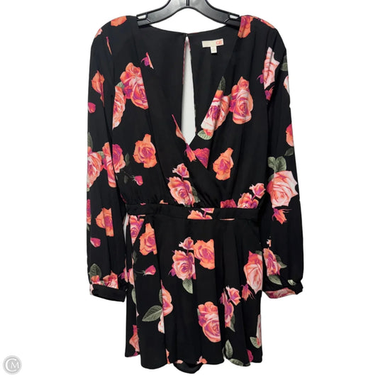 Open Back Romper By Gianni Bini In Floral Print, Size: S