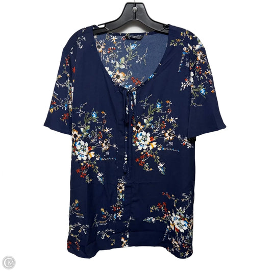 Top Short Sleeve By Bloomchic In Floral Print, Size: 22