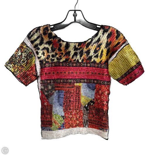 Crinkle Top Short Sleeve By C’est Duo In Multi-colored, Size: S