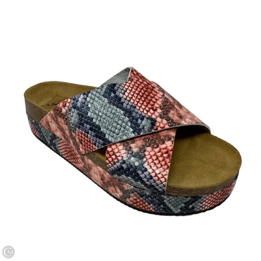 Platform Slide Sandals By Free People In Snakeskin Print, Size: 8.5