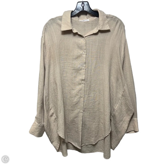 Oversized Top Long Sleeve By Carly Jean In Cream, Size: S