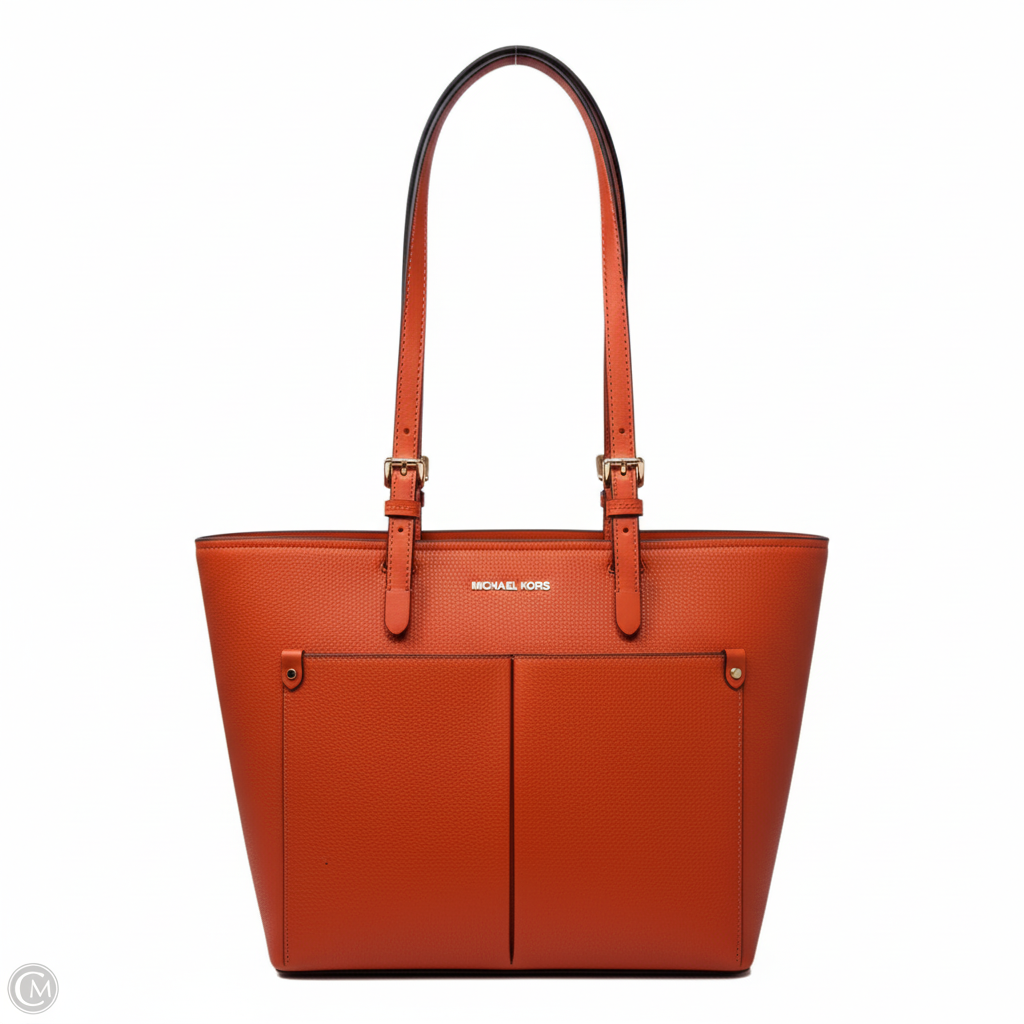 Jet Set Travel Double Pocket Tote Leather By Michael By Michael Kors, Size: Medium