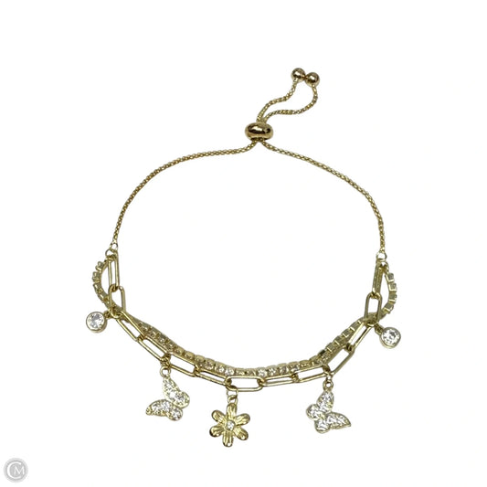 Cubic Zirconia Butterfly Charm Layered Slider Bracelet