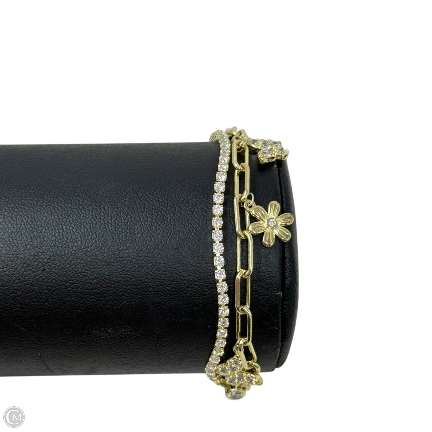 Cubic Zirconia Butterfly Charm Layered Slider Bracelet