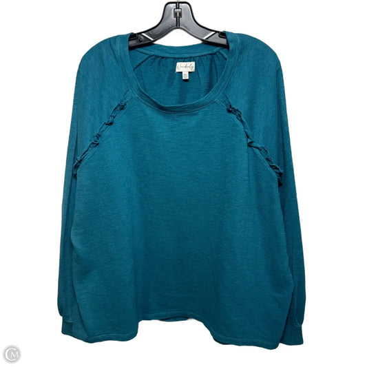 Top Long Sleeve By Wonderly In Teal, Size: Xxl