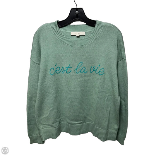 “C’est La Vie”Sweater By Loft In Green, Size: L