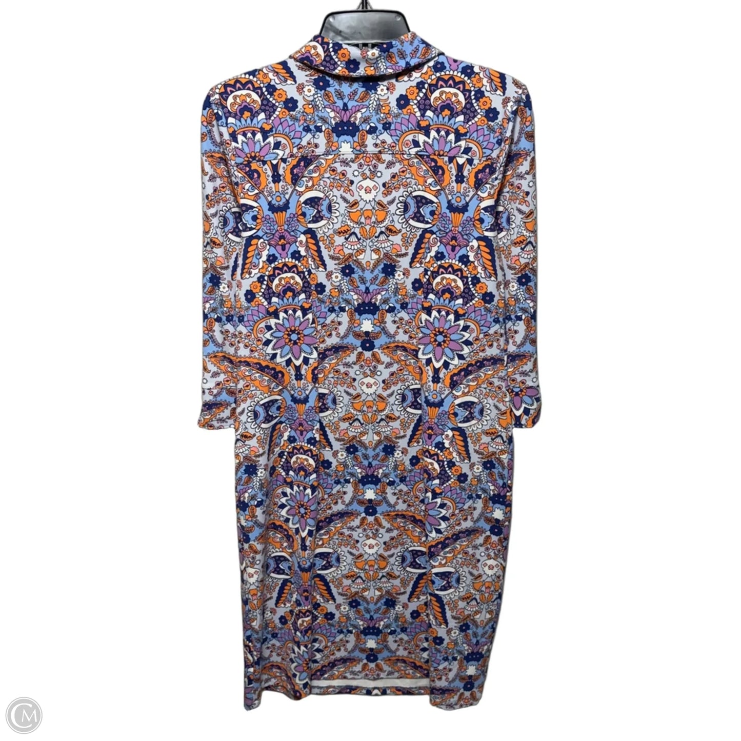 Button Half Placket Shirtdress By Talbots In Royal Paisley, Size: S