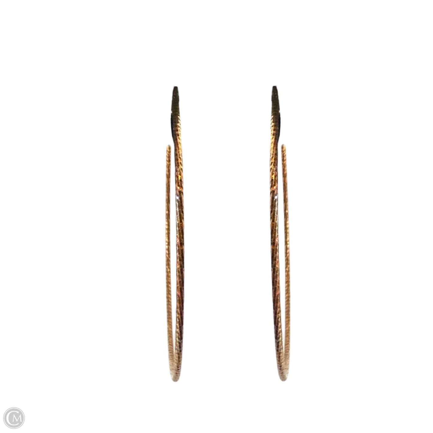 Italian Gold Over Earrings Sterling Silver Diamond Cut 1mm Hoop Earrings  By Dyadema