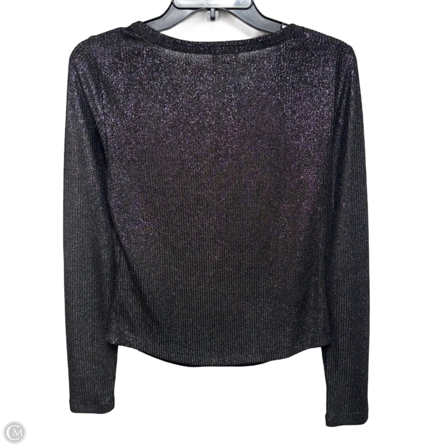 Top Long Sleeve By Pilcro In Black & Silver, Size: S