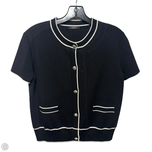 Knit Top Short Sleeve By Massimo Dutti In Black & White, Size: M