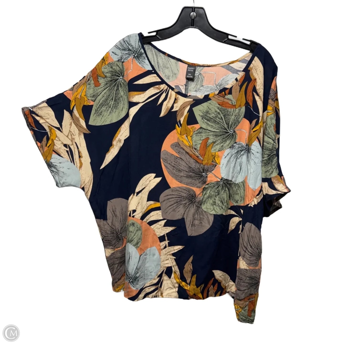 Top Short Sleeve By emory rose In Tropical Print, Size: 5