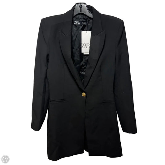 Long Padded Blazer By Zara In Black, Size: S