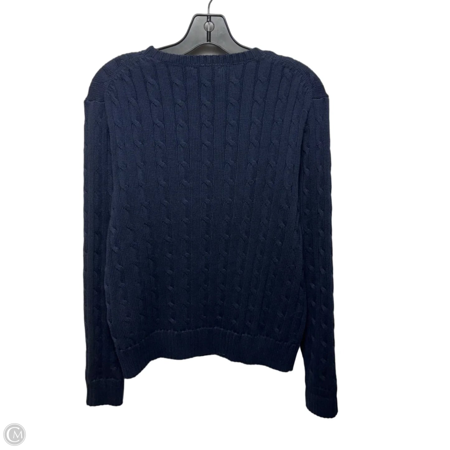 Cable-Knit Cotton Sweater By Polo Ralph Lauren In Navy, Size: Xl